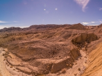 looking down into the wash as we come up to ridge toward the slot canyon