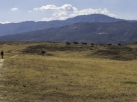 on the trail, Volcan Mountain in the background