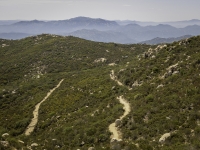 on the meandering trails of iron mountain with el cajon mountain in the background