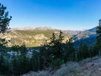 Looking down into the valley as you head down from Mammoth Mountain