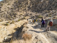 group heading down the drop