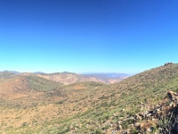 heading up the side of Garnet Peak