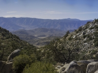 looking back from the top of smuggler canyon with cuymaca peak in the background