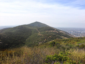 Looking back at Cowles Mountain Peak from Pyles Peak 