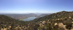 Looking down at Lake Hodges from the trails at Elfin Forest