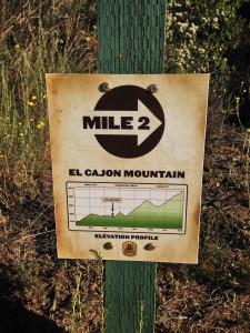 2nd Mile Marker on the way up to the top of El Cajon Mountain Peak