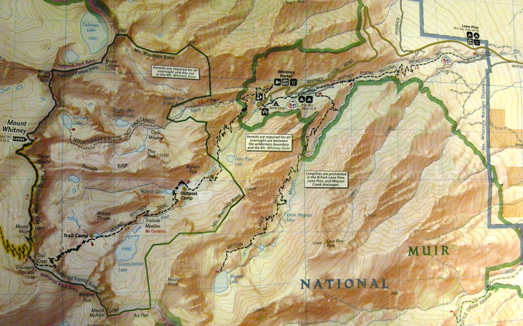 More Detailed Map of Mt Whitney Trail