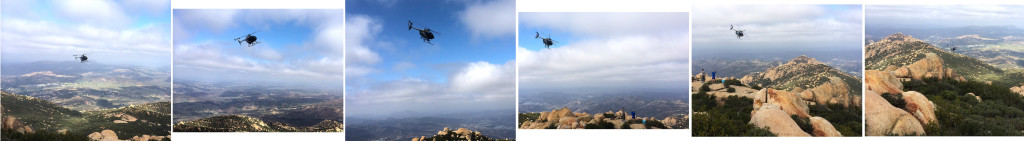 Getting buzzed by the San Diego Sheriffs Chopper on El Cajon Mountain