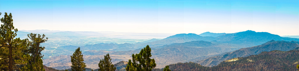 Looking down at Palm Springs and the Salton Sea from the top of San Jacinto