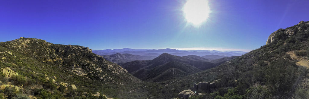 Looking down the backside of the mountain on Ellie Lane Trail