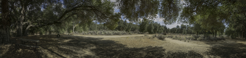 Pacific Crest Trail campsite for backpackers near the Agua Caliente Creek