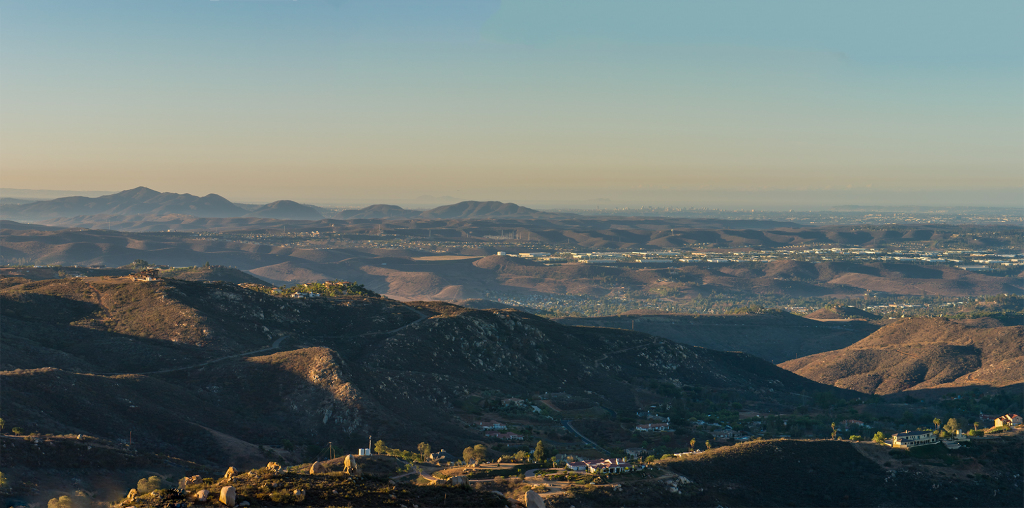Looking back at Cowles Mountain, the Fortunas and the City of San Diego Beyond 
