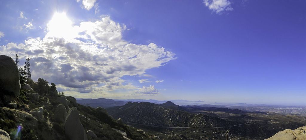 Looking down at highway 67 and Iron Mountain from the top of Mt Woodson