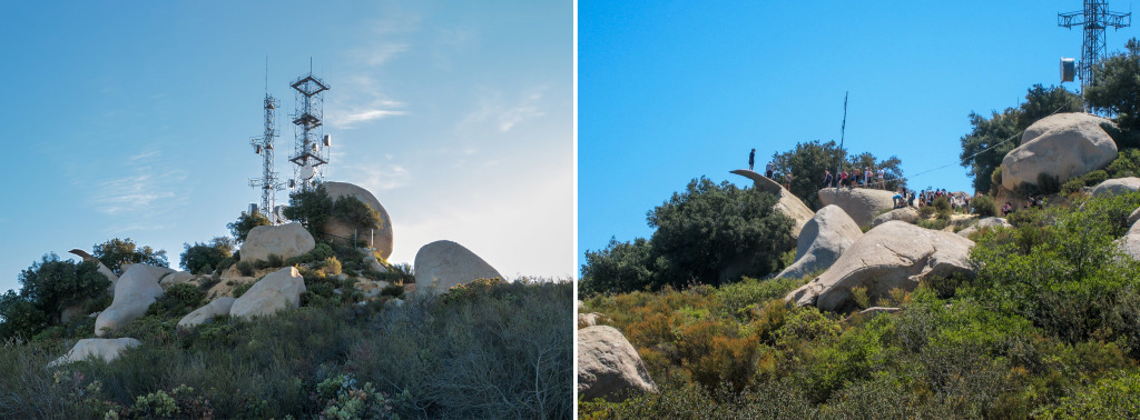 Weekday vs Weekend on Potato Chip Rock on Mt Woodson