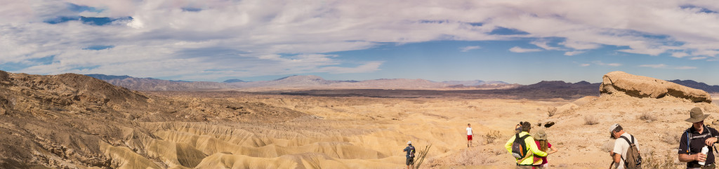 Looking back towards the badlands and the mountains to the north and east.