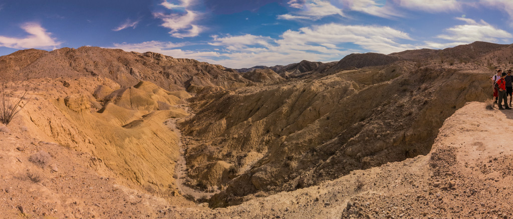 Looking down into the wash at Domelands