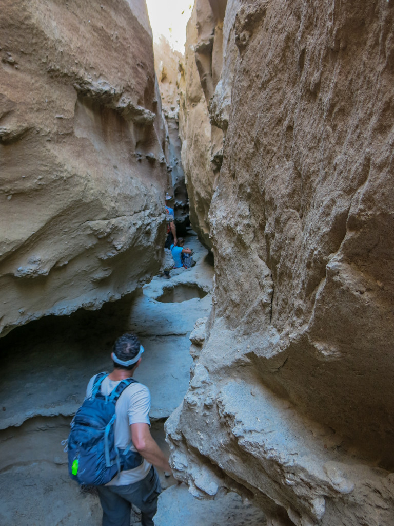 treacherous footing while going through the slot canyon