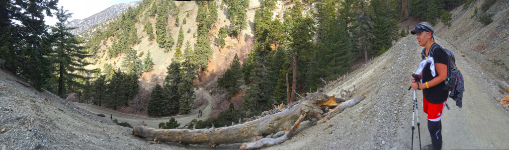 Looking back at the fire road on the way up to the "Notch"