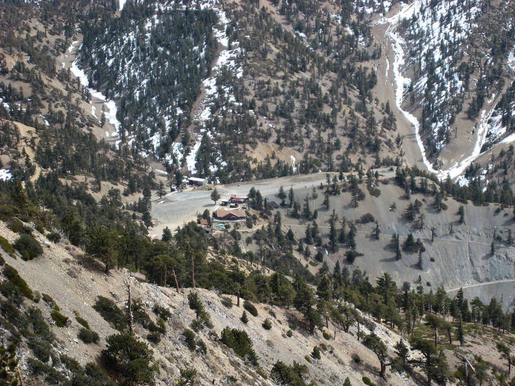 Looking back down at the notch from further along the trail