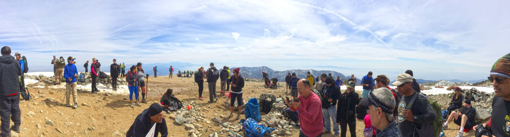 Everybody taking in the views at the top and getting their photo ops in.