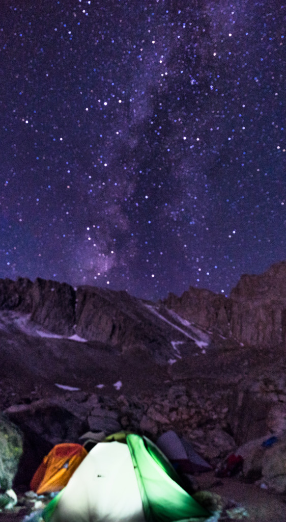Milky Way and Mt Whitney in the background. Still learning my new camera and its bag of tricks.