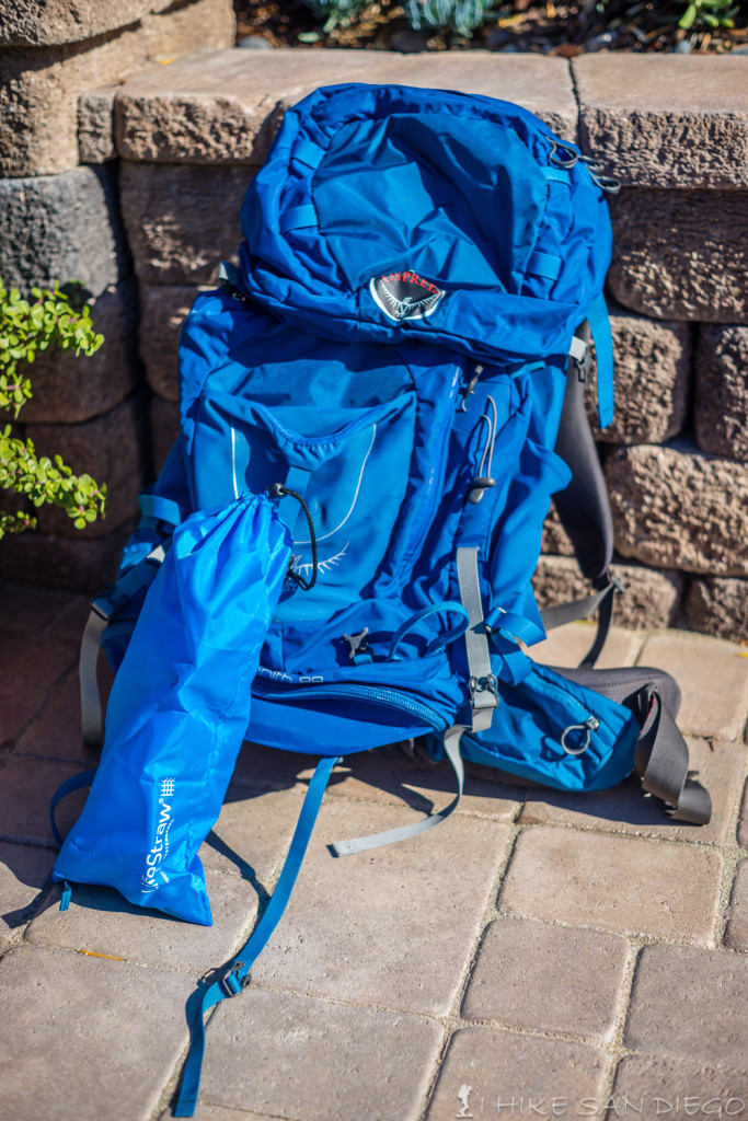 fliter and bag next to my backpack