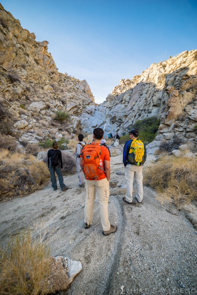 Looking at the monster waterfall area at the end of the canyon