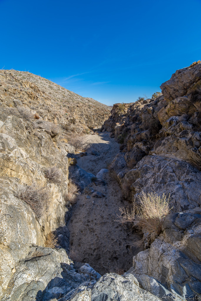 Looking back from the top of the small first waterfall area.