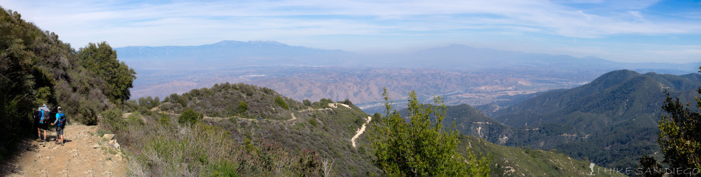 Looking down the Main Divide Road with San Gorgonio and Mt San Jacinto in the back ground.