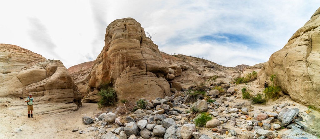 Slot canyon and hiking sign