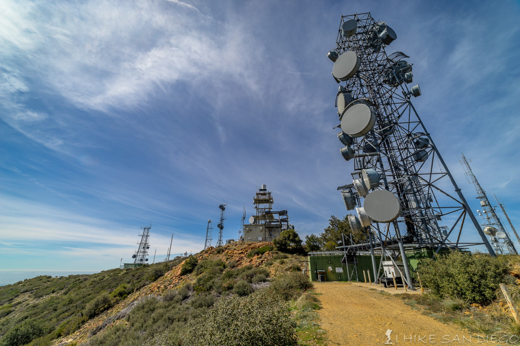 Santiago Peak with all the towers and antenna's.