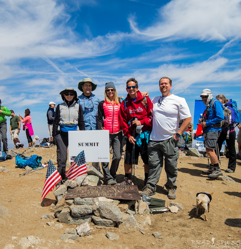 Some of my team members and myself at the summit on Mt Baldy during the 2016 Climb for Heroes event