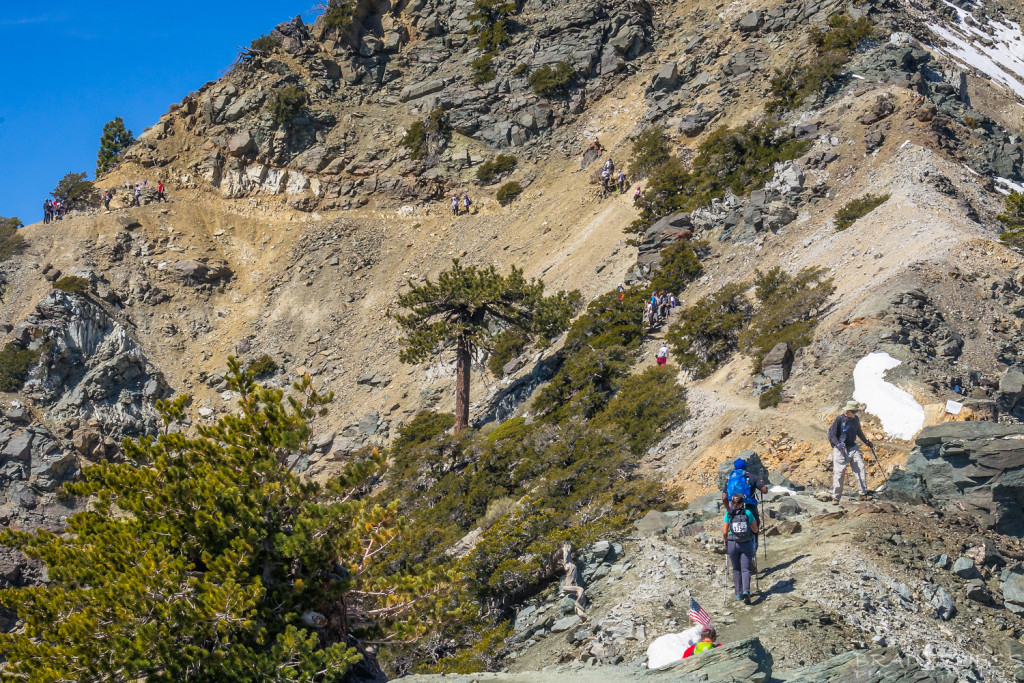 The "Sketchy" area on "Devils Backbone", where the team has set up ropes to help people. 