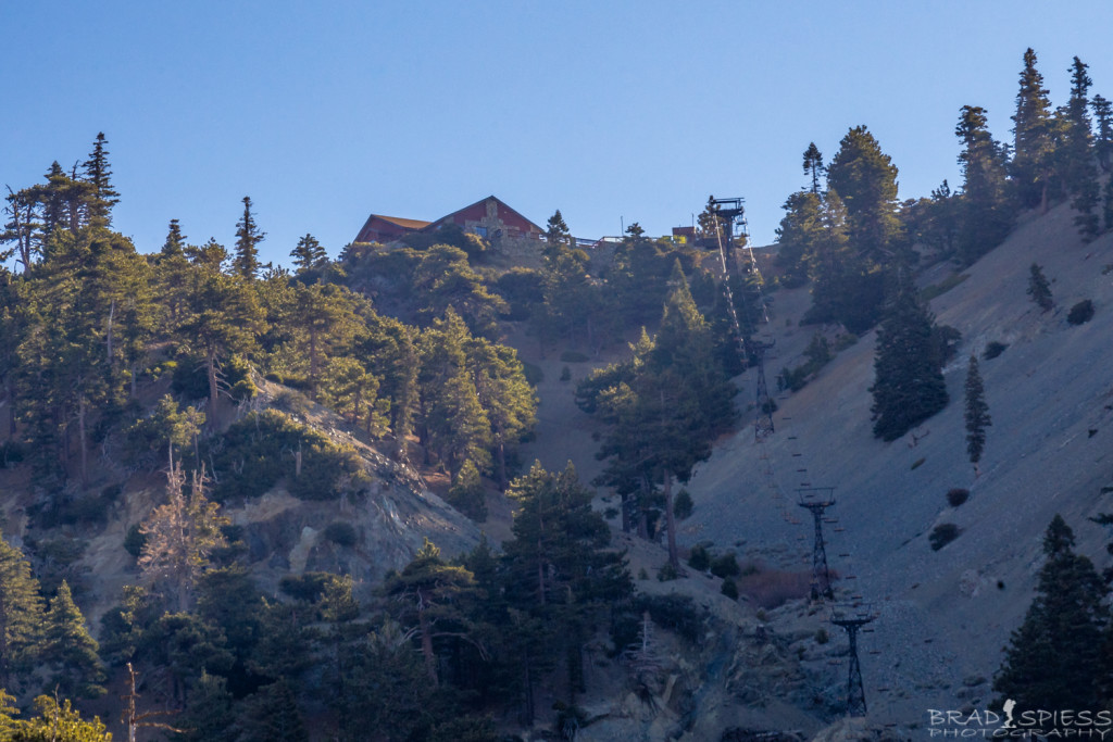 Looking up at the "Notch" at the Mt Baldy Ski Area