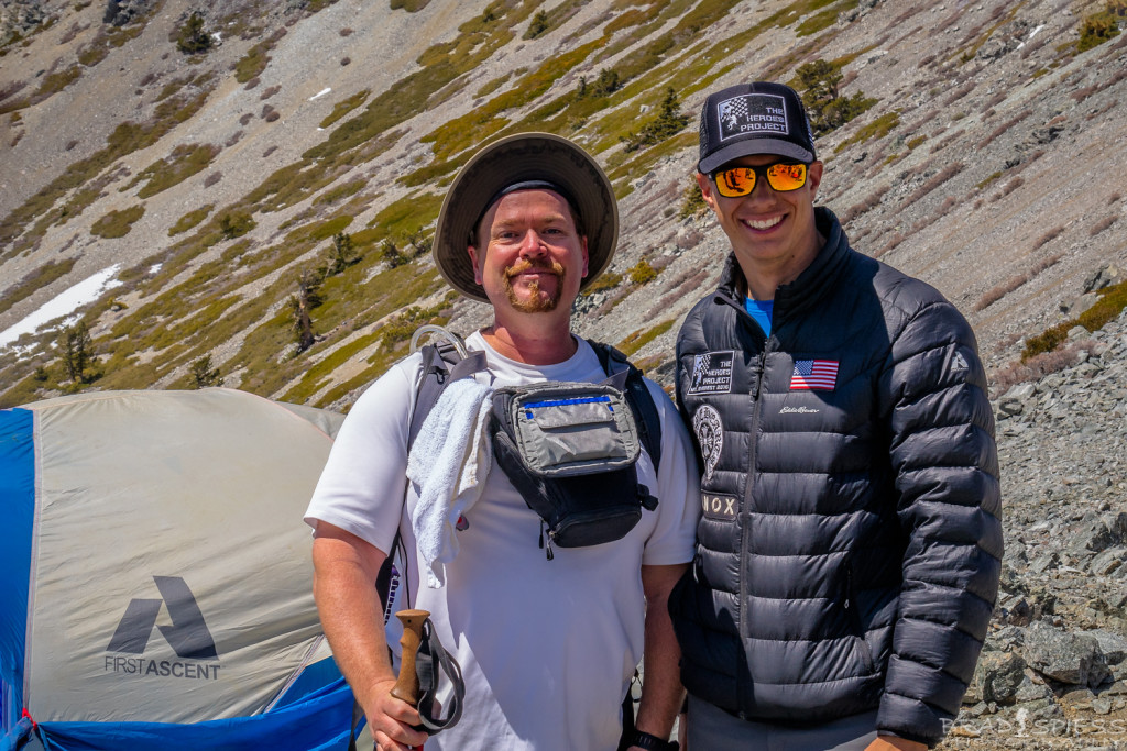 USMC SSGT Charlie Linville and my self at camp 4 on the way to the summit of Mt Baldy during the 2016 Climb for Heroes event. 