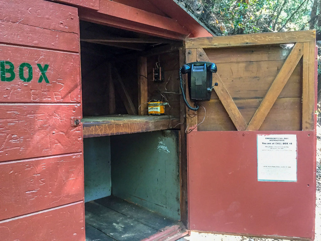 One of the old magneto-type crank phones that is part of the system that incorporates all of the cabins, some emergency phones on the trails and the pack station. 