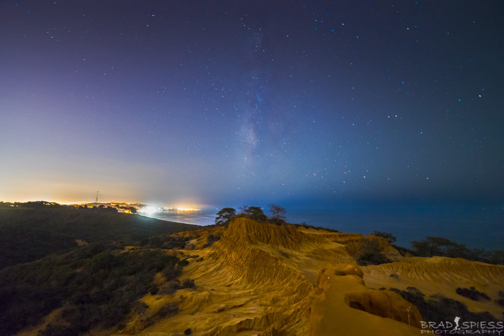 The Milky Way behind Broken Hill in Torrey Pines