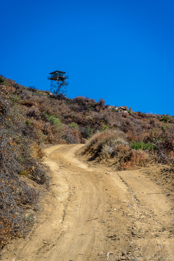 The last little road up to the fire lookout tower at High Point on Palomar Mountain