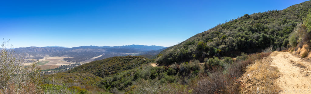 Looking back down to the valley as we head up Oak Grove Road. 