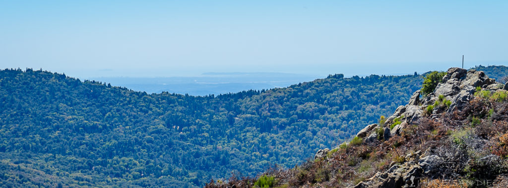 Looking west at Point Loma and downtown San Diego from High Point on Palomar Mountain. 