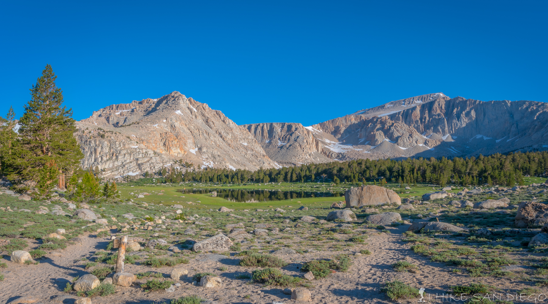 Lake #1 in the Cottonwood Lakes area and the first lake you come across as you crest the trail at 11,000 feet.