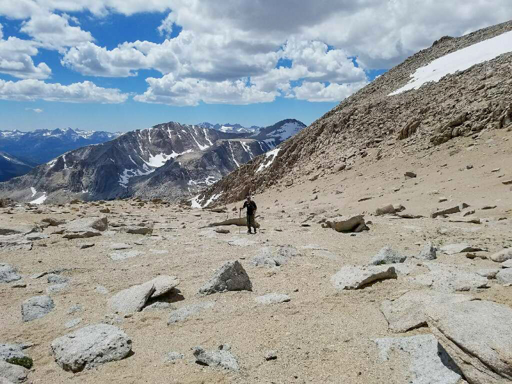 Coming up towards the top with Sequoia National Park behind