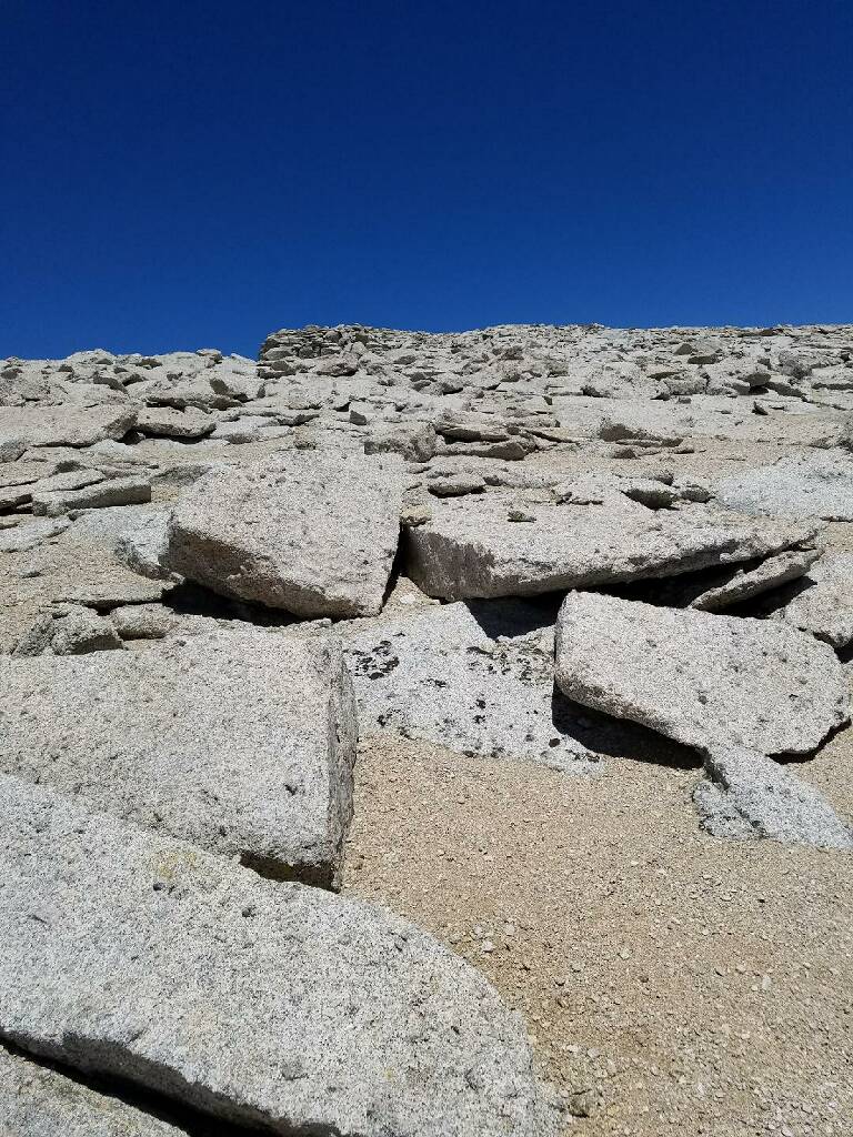 The surface towards the top of Mt Langley