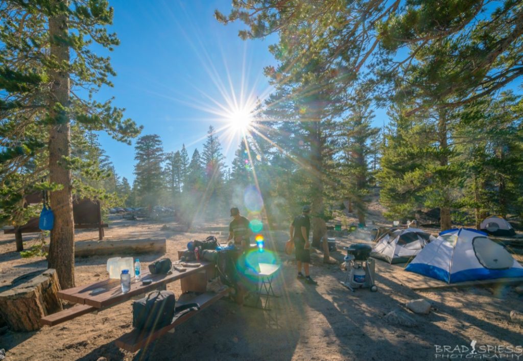 Relaxing at the Horseshoe Meadows campsite the day before the hike.