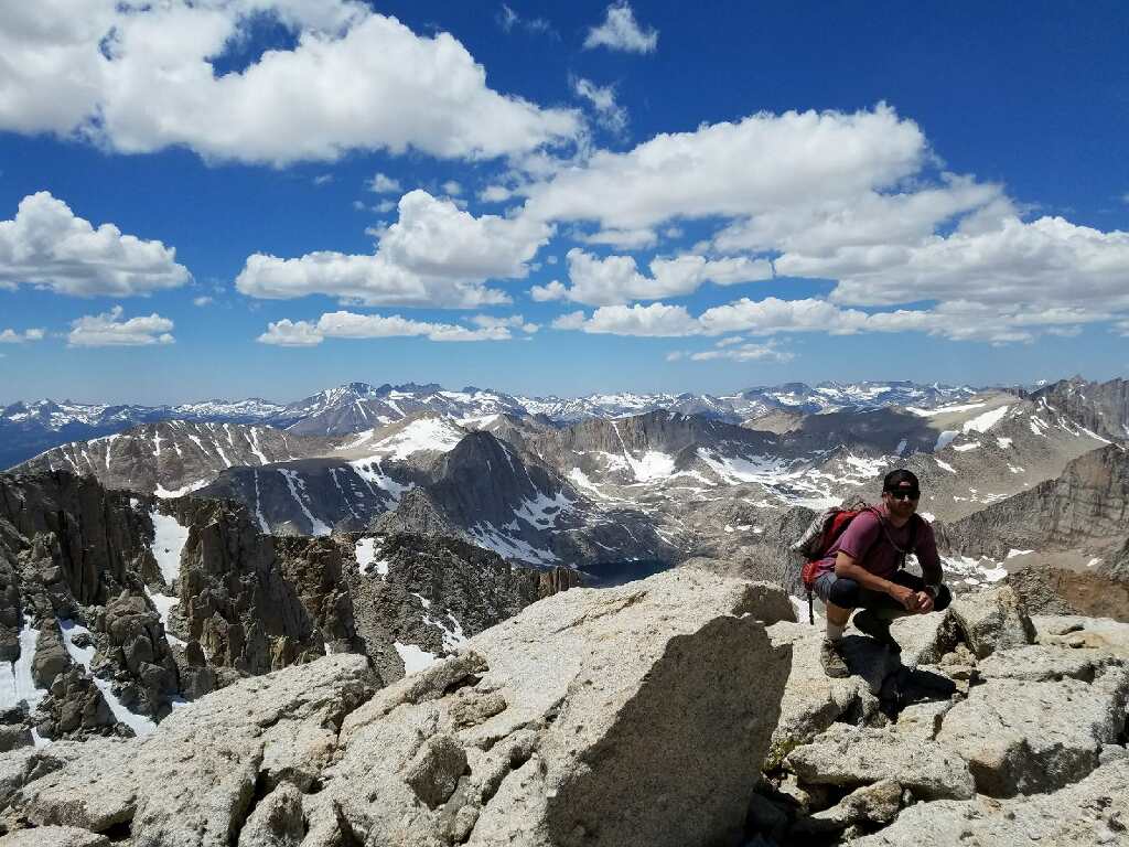 My buddy posing at the top of Mt Langley