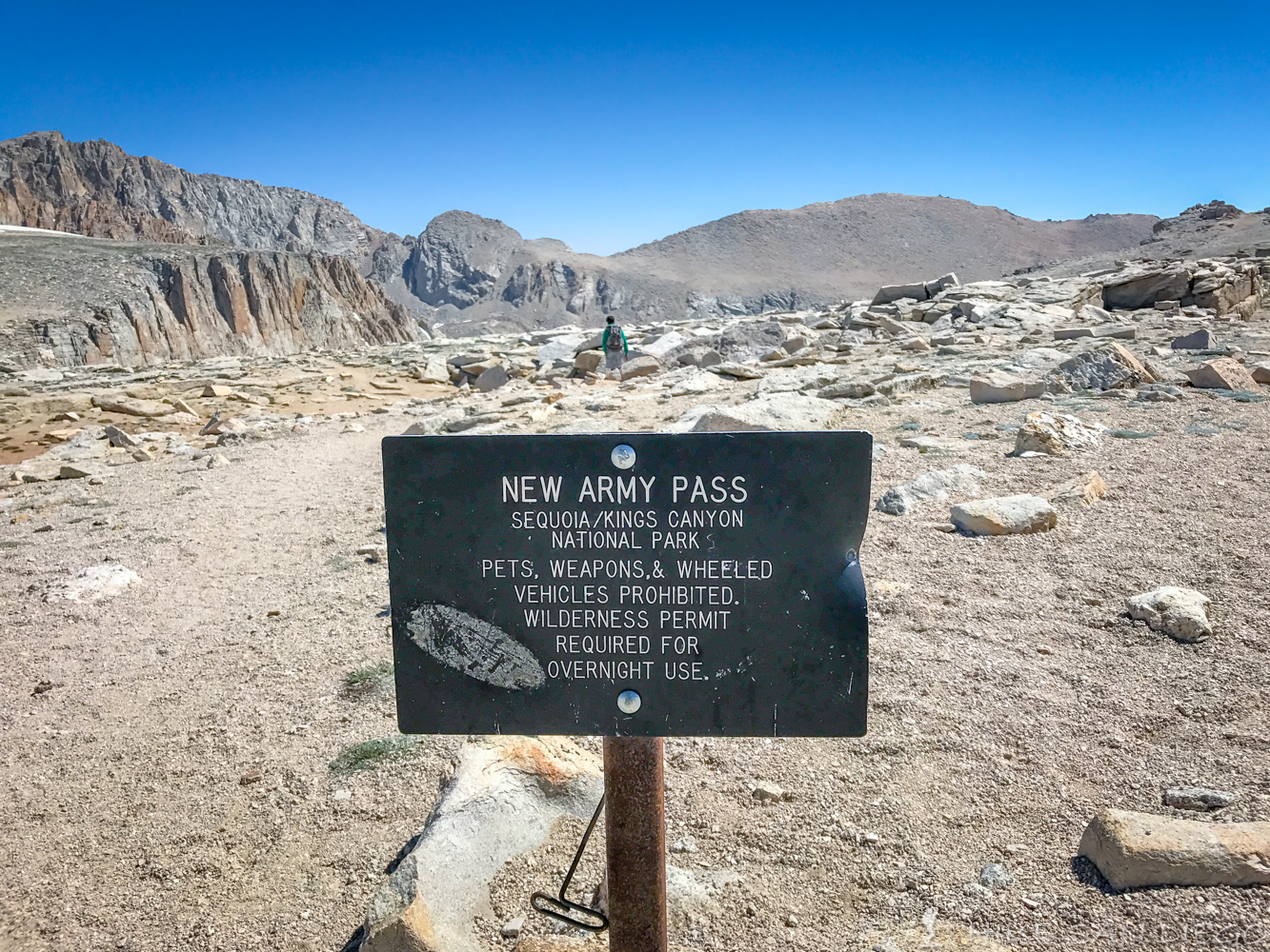 New Army Pass Sign, if you had your 4 legged friend with you this is where your supposed to stop, but not followed by many. 