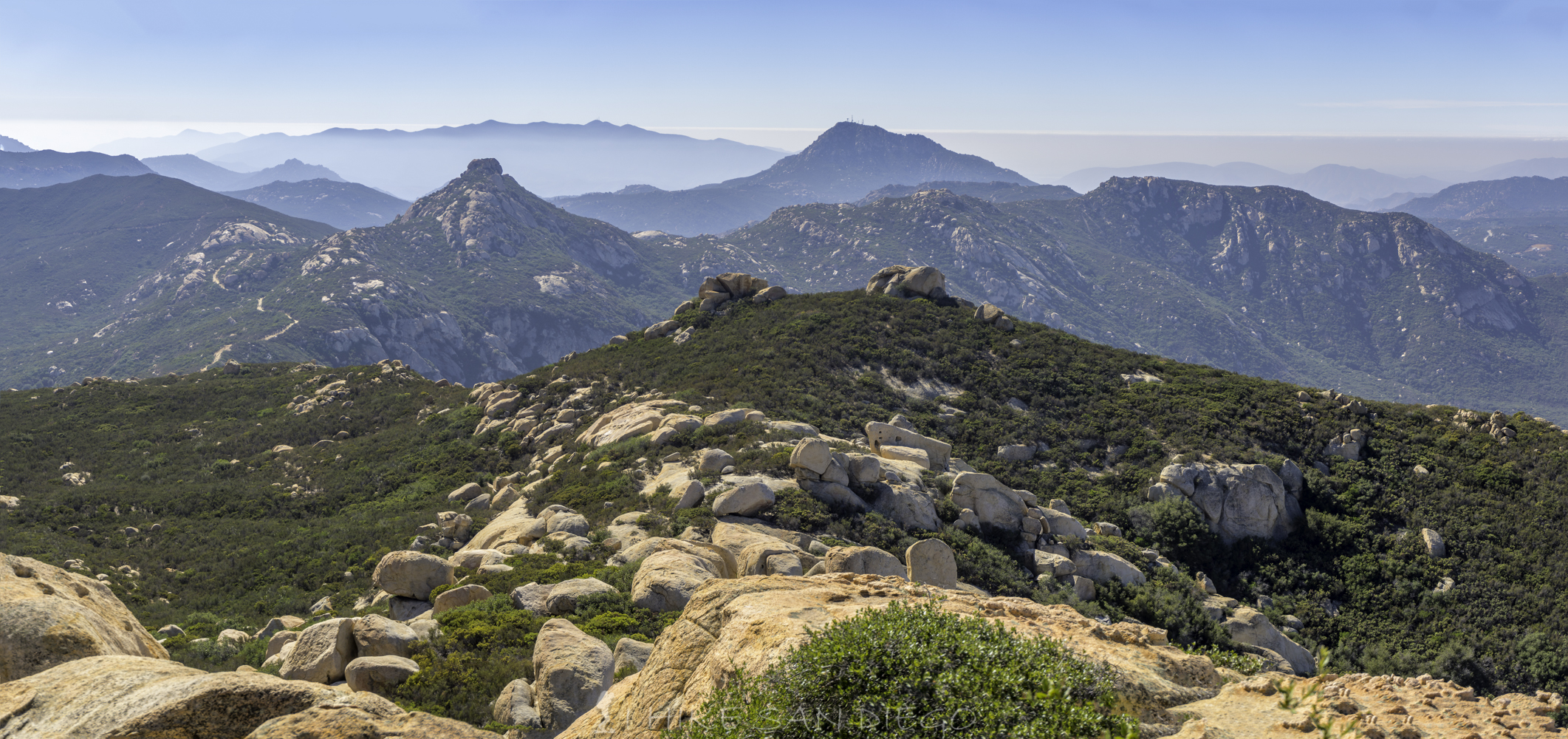 Lawson Peak and Lyons Peak in the distance, seen from the top of Gaskill Peak.