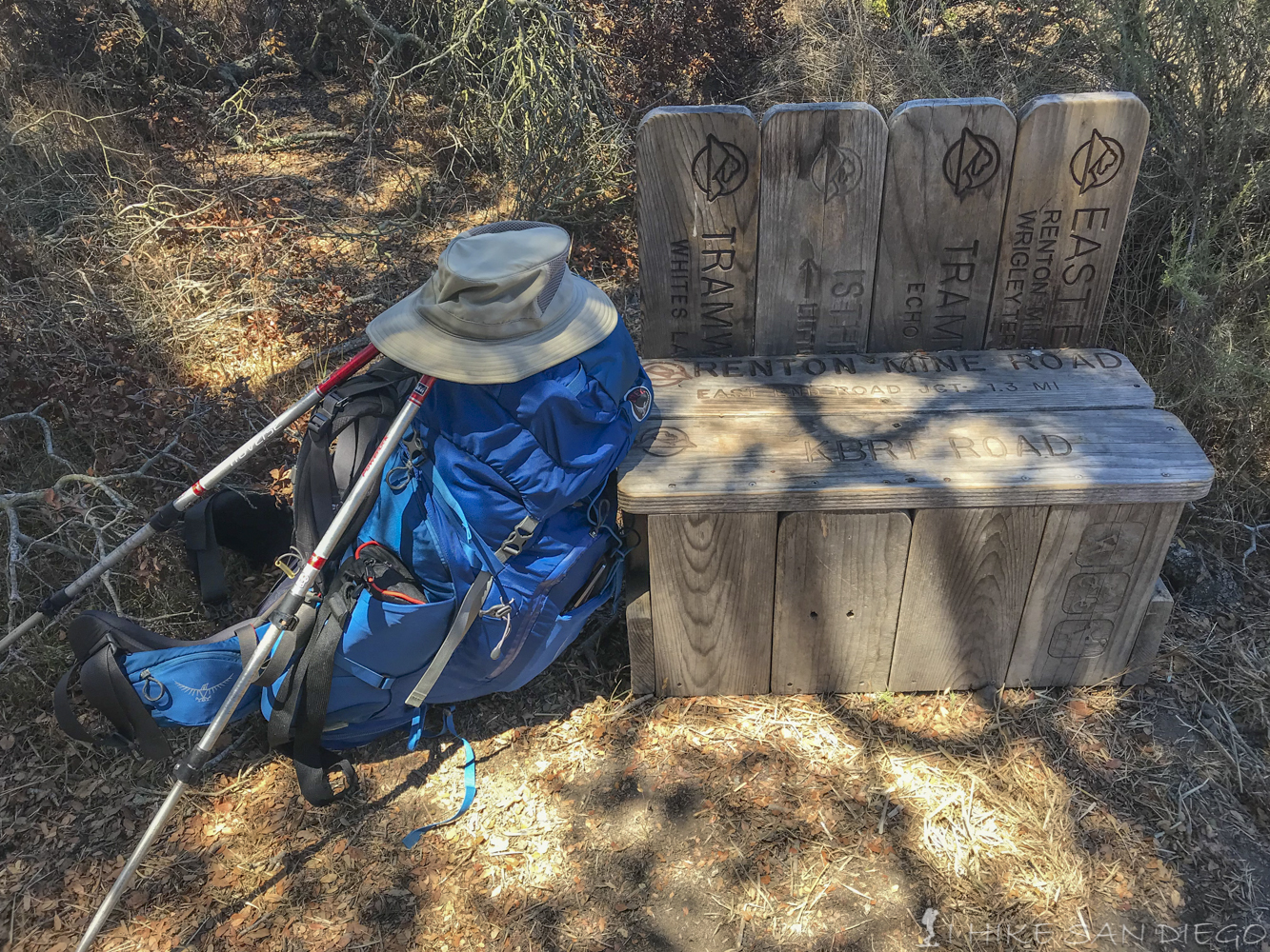 Nice little bench in the shade to rest on before making your way up the hill for the last 2 miles into Black Jack Campgrounds. 