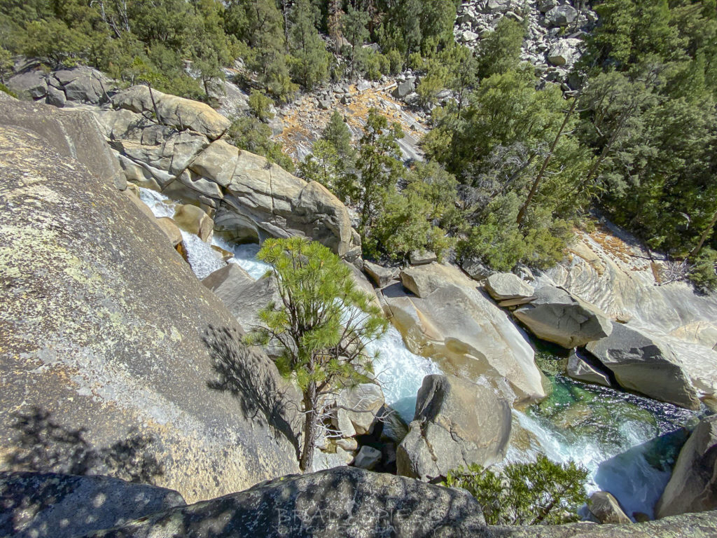 looking down at Kings River from the trail
