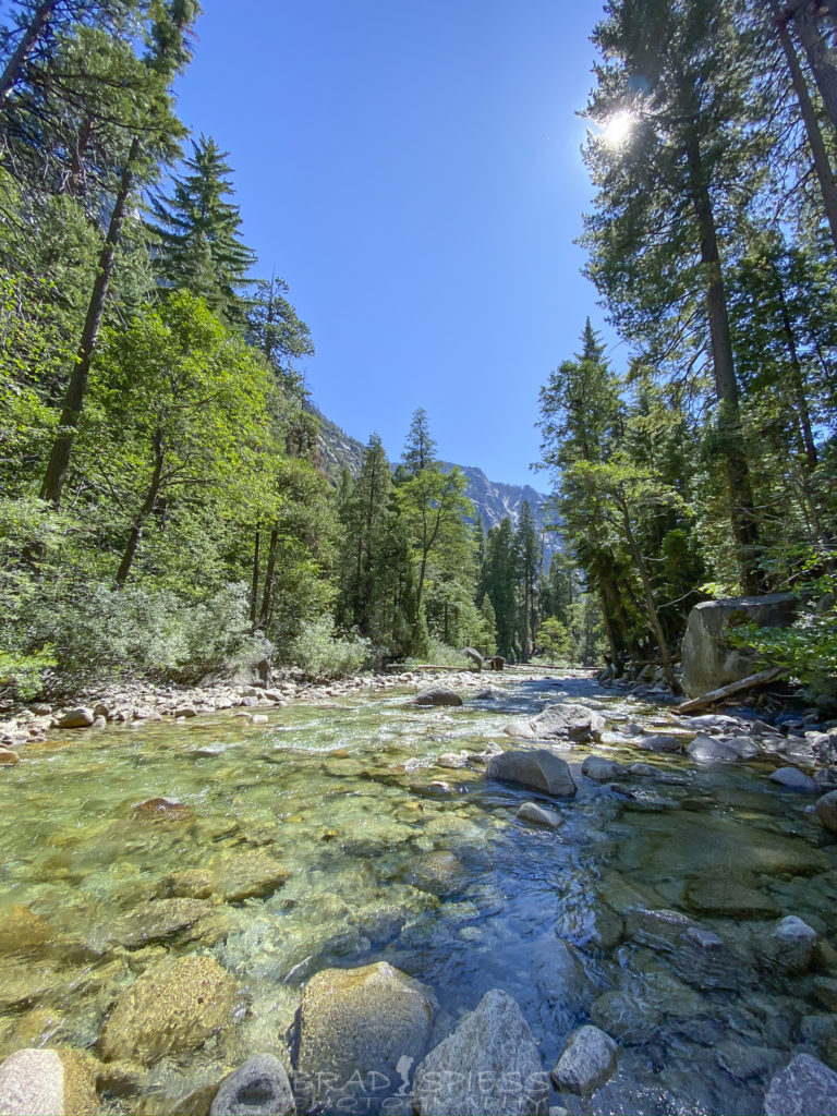 Checking out one of the more mellow areas of the Kings River 